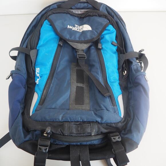 The North Face Surge Backpack Blue Commute Hiking Camping Laptop School‎ Travel - Picture 12 of 13